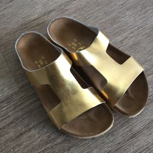 New Papillio Birkenstock Charlize Gold Slides 37